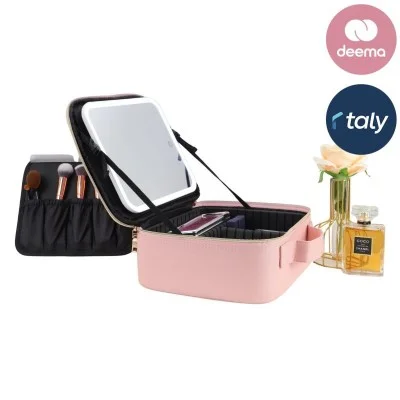 Orca Makeup Bag with Illuminated Mirror - Pink